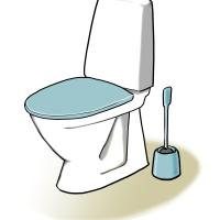 Tegning af et toilet